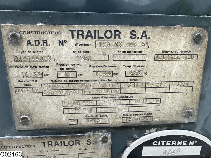 Trailor Fuel 39919 Liter, 9 Compartments - Tanktrailer: bild 4 Trailor Fuel 39919 Liter, 9 Compartments - Tanktrailer: bild 4