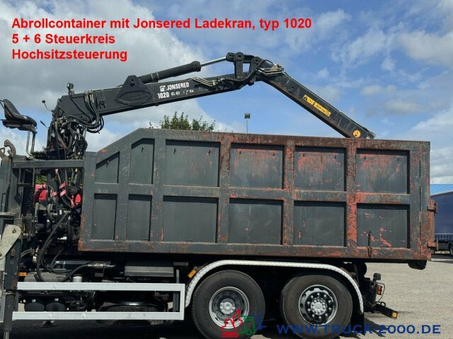 Abrollcontainer + Kran Jonsered 1020 7,3m = 1,4t - Lastväxlare lastbil, Kranbil: bild 1 Abrollcontainer + Kran Jonsered 1020 7,3m = 1,4t - Lastväxlare lastbil, Kranbil: bild 1