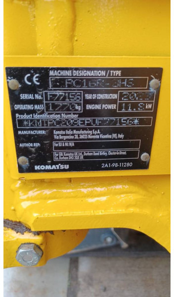 Komatsu PC16R-3HS - Minigrävmaskin: bild 2 Komatsu PC16R-3HS - Minigrävmaskin: bild 2