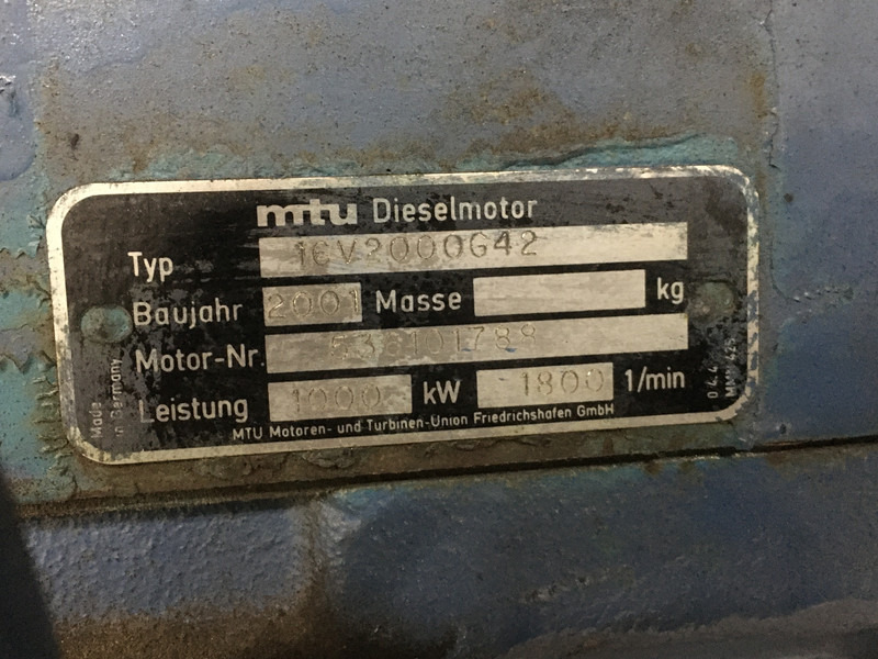 MTU 16V2000G42 USED - Byggmaskiner: bild 5 MTU 16V2000G42 USED - Byggmaskiner: bild 5