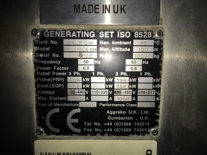 Scania DC16.43A GENERATOR 344KVA USED - Elgenerator: bild 2 Scania DC16.43A GENERATOR 344KVA USED - Elgenerator: bild 2