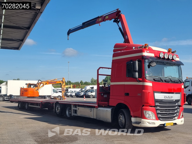 DAF XF 440 6X2 NL-Truck Transporter HMF 900-K2 Kran Winch Lift-Lenkachse Euro 6 - Flakbil, Kranbil: bild 5 DAF XF 440 6X2 NL-Truck Transporter HMF 900-K2 Kran Winch Lift-Lenkachse Euro 6 - Flakbil, Kranbil: bild 5