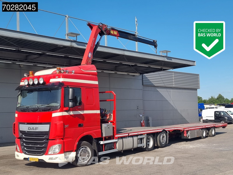 DAF XF 440 6X2 NL-Truck Transporter HMF 900-K2 Kran Winch Lift-Lenkachse Euro 6 - Flakbil, Kranbil: bild 1 DAF XF 440 6X2 NL-Truck Transporter HMF 900-K2 Kran Winch Lift-Lenkachse Euro 6 - Flakbil, Kranbil: bild 1