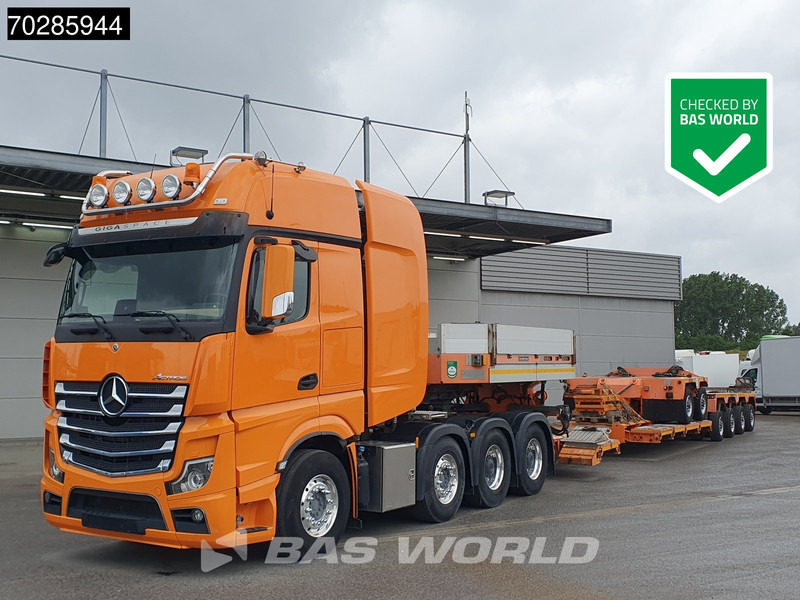 Mercedes-Benz Actros 4163 8X4 180T GigaSpace Retarder Hydrauliek BigAxle Alcoa´s // Lowbed Trailer / 6 Axles / Hydraulic Pendle Axles / Extend - Dragbil: bild 1 Mercedes-Benz Actros 4163 8X4 180T GigaSpace Retarder Hydrauliek BigAxle Alcoa´s // Lowbed Trailer / 6 Axles / Hydraulic Pendle Axles / Extend - Dragbil: bild 1