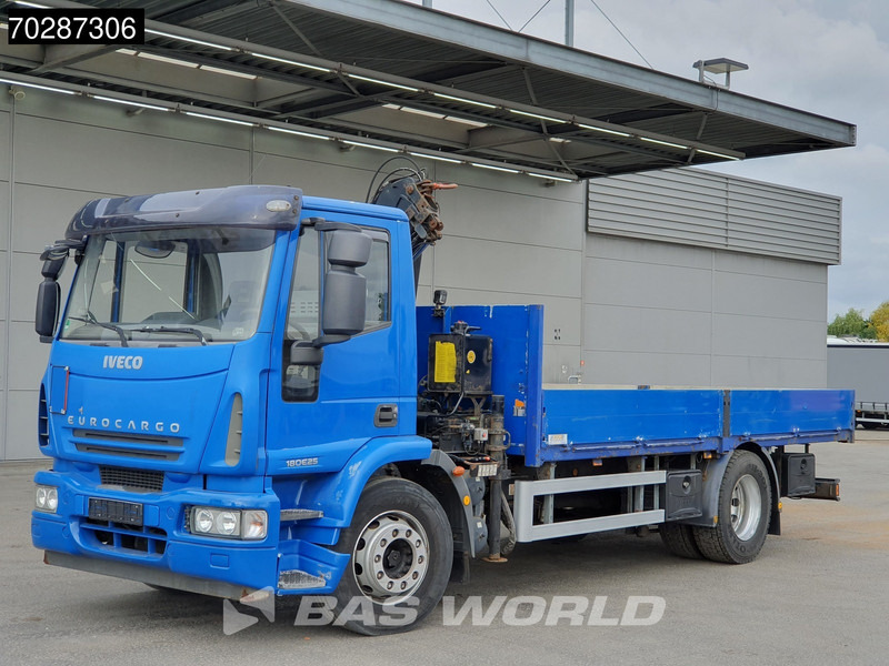 Flakbil, Kranbil Iveco Eurocargo 180E250 4X2 18tonner MKG-HLK66 Crane Kran Manual Euro 5: bild 8