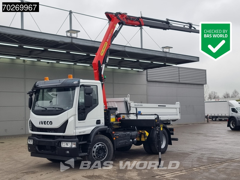 Iveco Eurocargo 180E320 4X2 Steelsuspension 3-Seiten Palfinger PK12.501 Euro 6 - Tippbil lastbil, Kranbil: bild 1 Iveco Eurocargo 180E320 4X2 Steelsuspension 3-Seiten Palfinger PK12.501 Euro 6 - Tippbil lastbil, Kranbil: bild 1