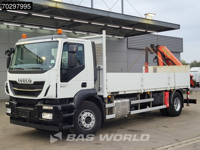 Flakbil, Kranbil Iveco Stralis 310 Stralis 4X2 Palfinger PK12002 Crane Kran rotator Steelsuspension Automatic Euro 6: bild 9