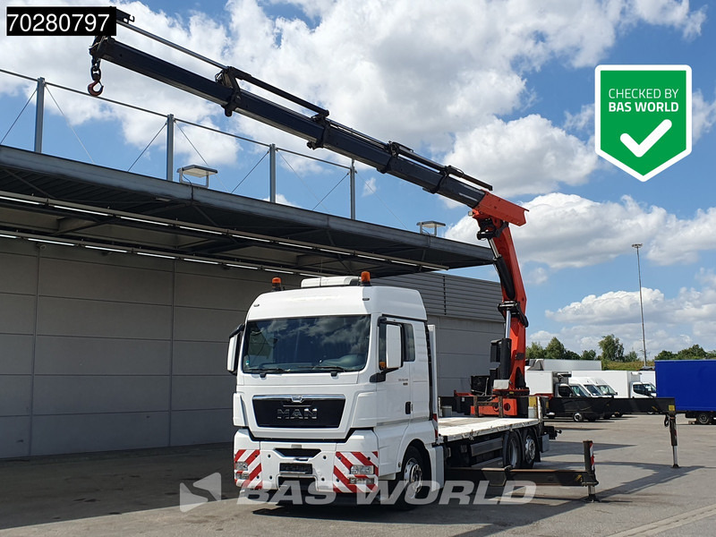 MAN TGX 26.440 6X2 Palfinger PK 53002 SH Kran Crane Steering Axle Automatic Euro 5 - Flakbil, Kranbil: bild 1 MAN TGX 26.440 6X2 Palfinger PK 53002 SH Kran Crane Steering Axle Automatic Euro 5 - Flakbil, Kranbil: bild 1