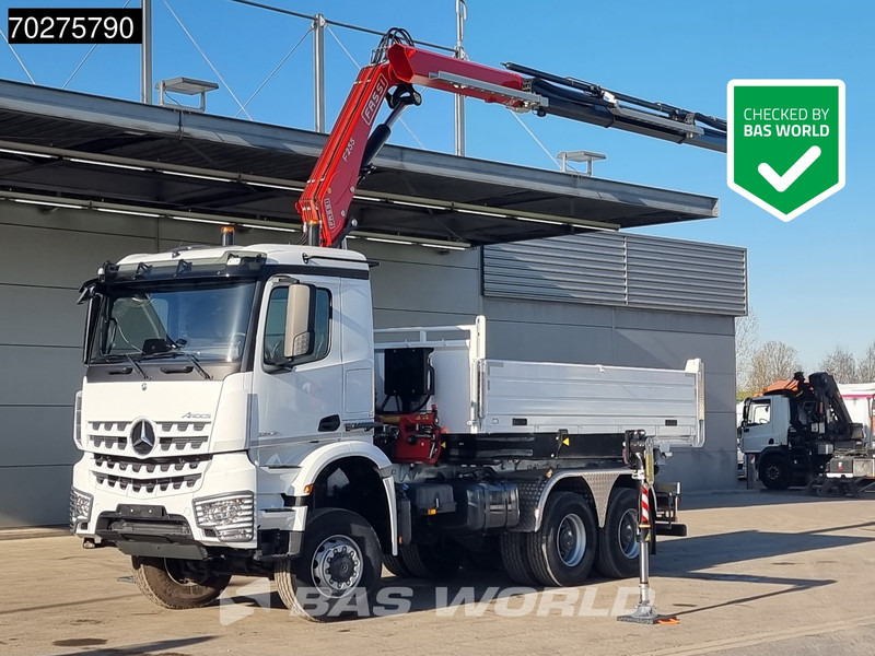 Mercedes-Benz Arocs 3348 6X6 Full Steel Retarder Fassi 25T/M Crane Kran Euro 6 - Tippbil lastbil, Kranbil: bild 1 Mercedes-Benz Arocs 3348 6X6 Full Steel Retarder Fassi 25T/M Crane Kran Euro 6 - Tippbil lastbil, Kranbil: bild 1