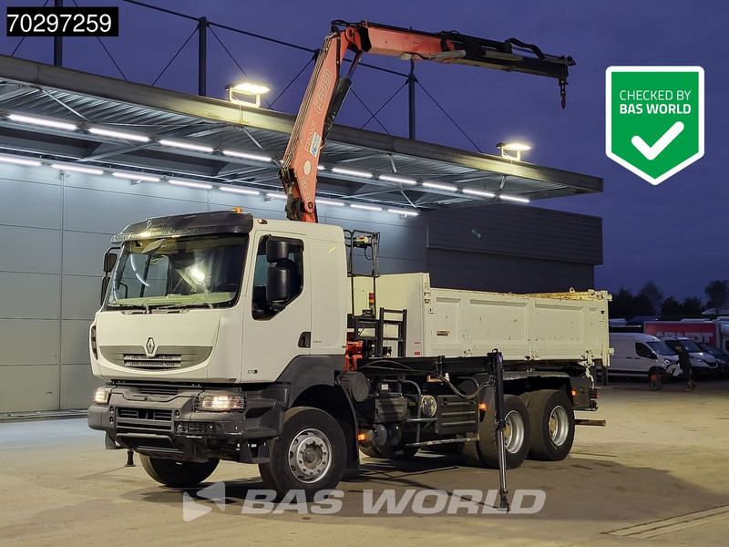 Renault Kerax 370 Kerax 6X4 Fassi F150AXS.22 Crane 10m3 2-side tipper Big-Axle Steelsuspension Manual - Tippbil lastbil, Kranbil: bild 1 Renault Kerax 370 Kerax 6X4 Fassi F150AXS.22 Crane 10m3 2-side tipper Big-Axle Steelsuspension Manual - Tippbil lastbil, Kranbil: bild 1