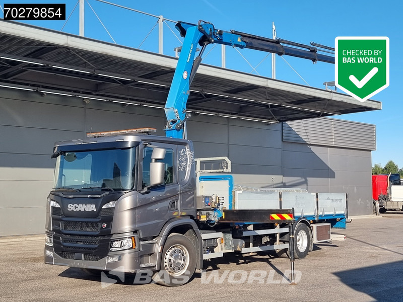 Scania P280 4X2 HMF 1420K-RC Kran Crane Automatic Euro 6 - Flakbil, Kranbil: bild 1 Scania P280 4X2 HMF 1420K-RC Kran Crane Automatic Euro 6 - Flakbil, Kranbil: bild 1