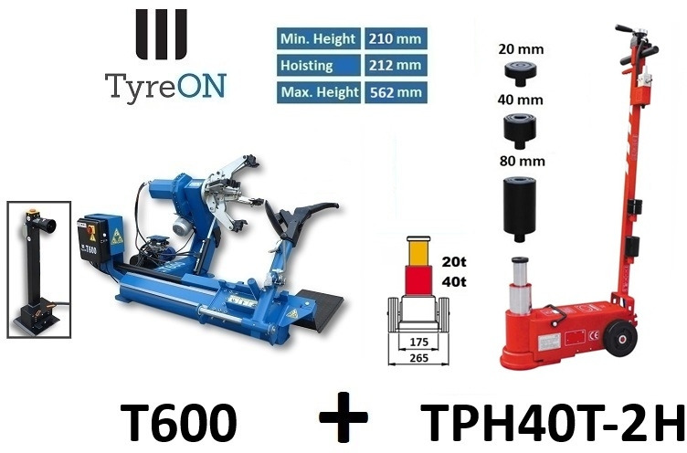 2-stage air hydraulic jack 40T + 26 Inch truck tyre changer - Garage & Verkstadsutrustning: bild 1 2-stage air hydraulic jack 40T + 26 Inch truck tyre changer - Garage & Verkstadsutrustning: bild 1