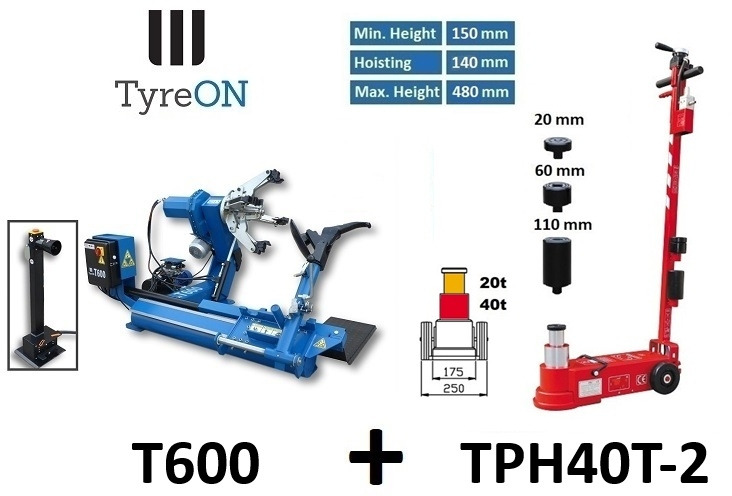 26 Inch truck tyre changer + 2-stage air hydraulic jack 40T - Garage & Verkstadsutrustning: bild 1 26 Inch truck tyre changer + 2-stage air hydraulic jack 40T - Garage & Verkstadsutrustning: bild 1