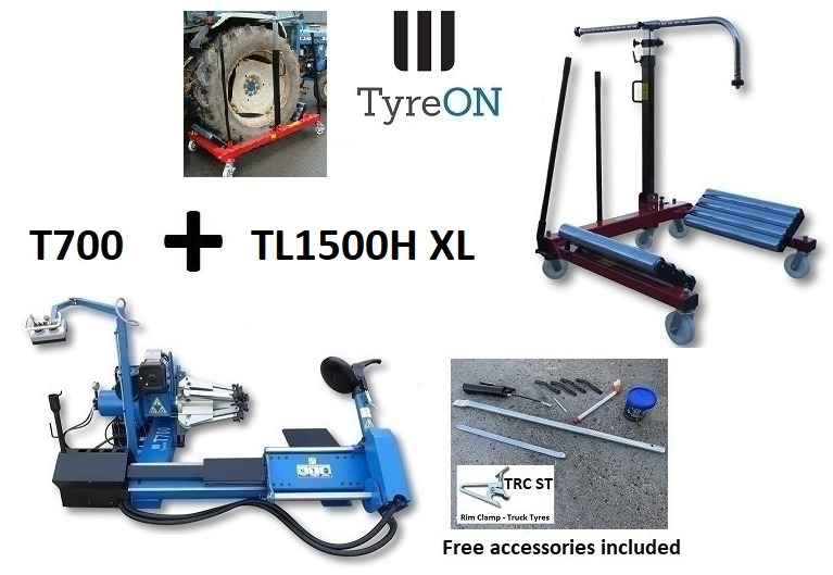 T700 2-speed 42 Inch truck tyre changer + 1500 kg XL wheeldollly TL1500H XL - Garage & Verkstadsutrustning: bild 1 T700 2-speed 42 Inch truck tyre changer + 1500 kg XL wheeldollly TL1500H XL - Garage & Verkstadsutrustning: bild 1