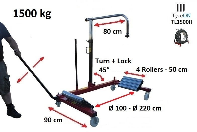 TL1500H Heavy duty tractor wheel dolly 1500 kg - Garage & Verkstadsutrustning: bild 2 TL1500H Heavy duty tractor wheel dolly 1500 kg - Garage & Verkstadsutrustning: bild 2