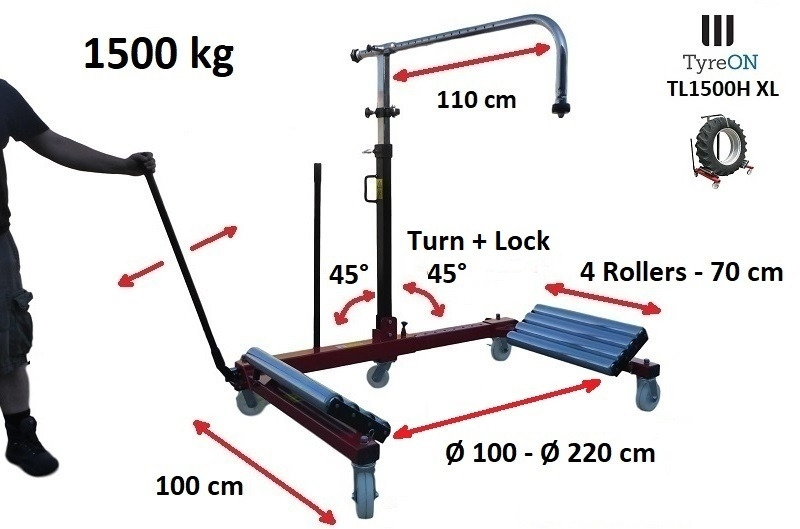 TL1500H XL Heavy duty agricluture wheel dolly XL 1500 kg - Garage & Verkstadsutrustning: bild 3 TL1500H XL Heavy duty agricluture wheel dolly XL 1500 kg - Garage & Verkstadsutrustning: bild 3