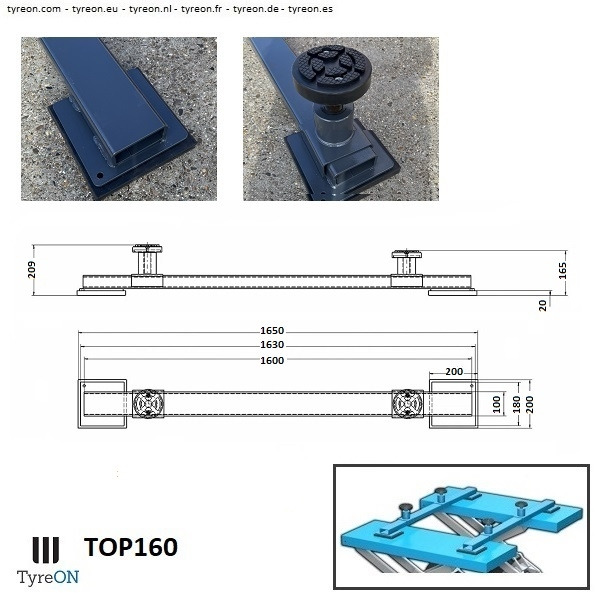 TOP160 Cross beams - SUV adapters - 160 cm - for car scissor lifts - Garage & Verkstadsutrustning: bild 3 TOP160 Cross beams - SUV adapters - 160 cm - for car scissor lifts - Garage & Verkstadsutrustning: bild 3