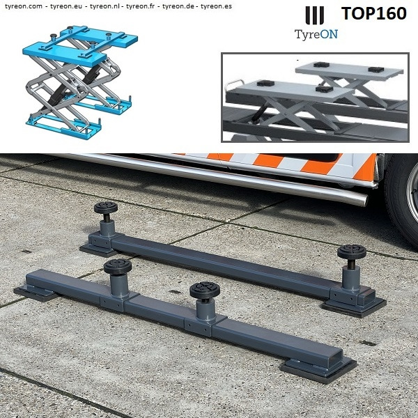 TOP160 Cross beams - SUV adapters - 160 cm - for car scissor lifts - Garage & Verkstadsutrustning: bild 2 TOP160 Cross beams - SUV adapters - 160 cm - for car scissor lifts - Garage & Verkstadsutrustning: bild 2