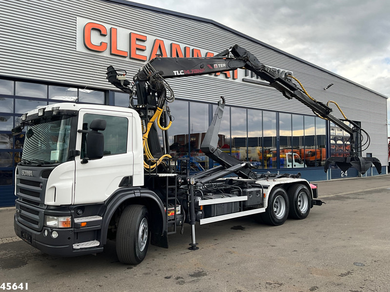 Scania P 380 Terex 14 Tonmeter laadkraan met Poliepgrijper! - Lastväxlare lastbil, Kranbil: bild 1 Scania P 380 Terex 14 Tonmeter laadkraan met Poliepgrijper! - Lastväxlare lastbil, Kranbil: bild 1