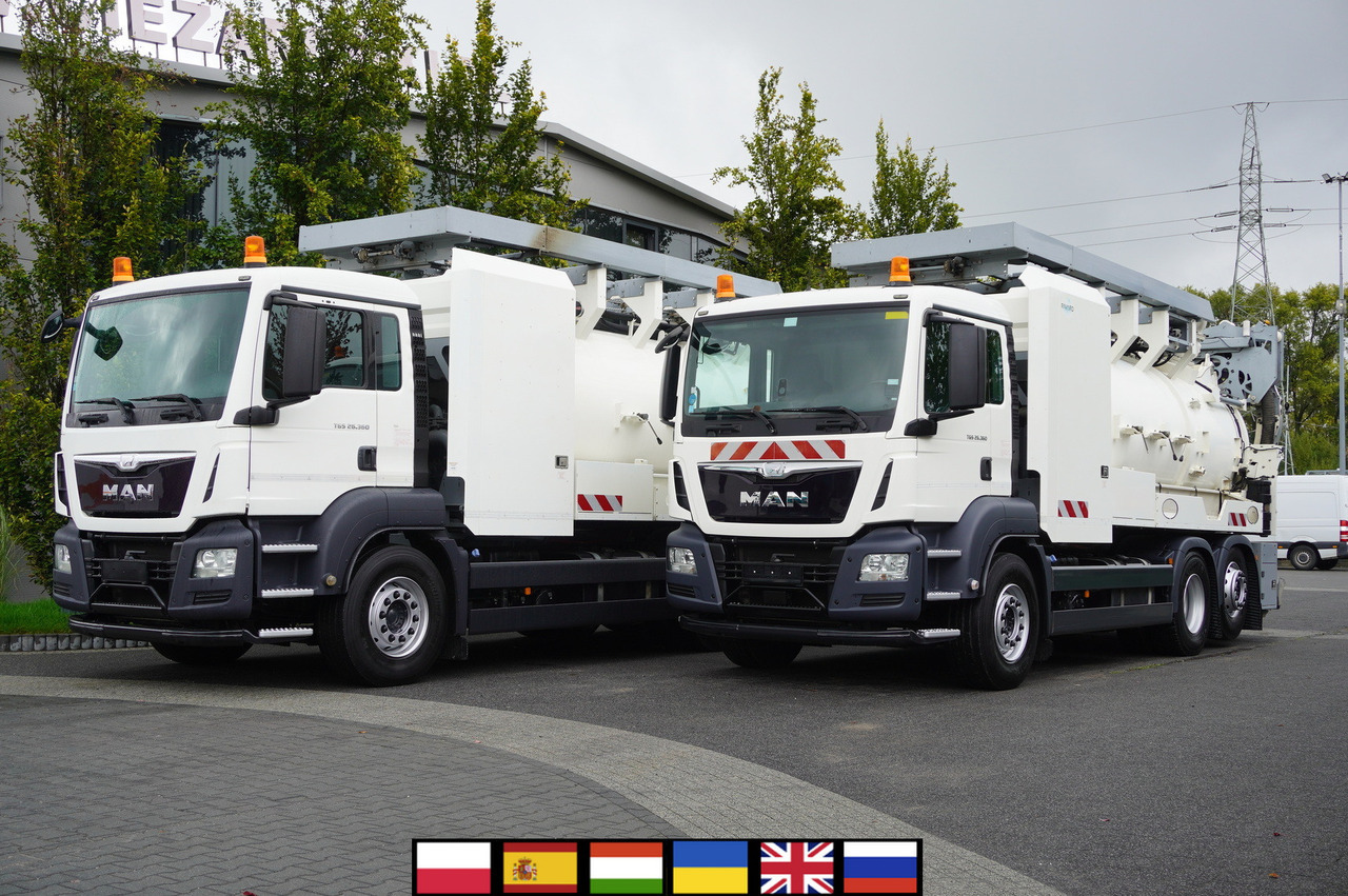 MAN TGS 26.360 E6 / RIVARD sewage cleaner 18 m3 / 90 tho. km / steering axle / 2 units - Sugbil: bild 1 MAN TGS 26.360 E6 / RIVARD sewage cleaner 18 m3 / 90 tho. km / steering axle / 2 units - Sugbil: bild 1