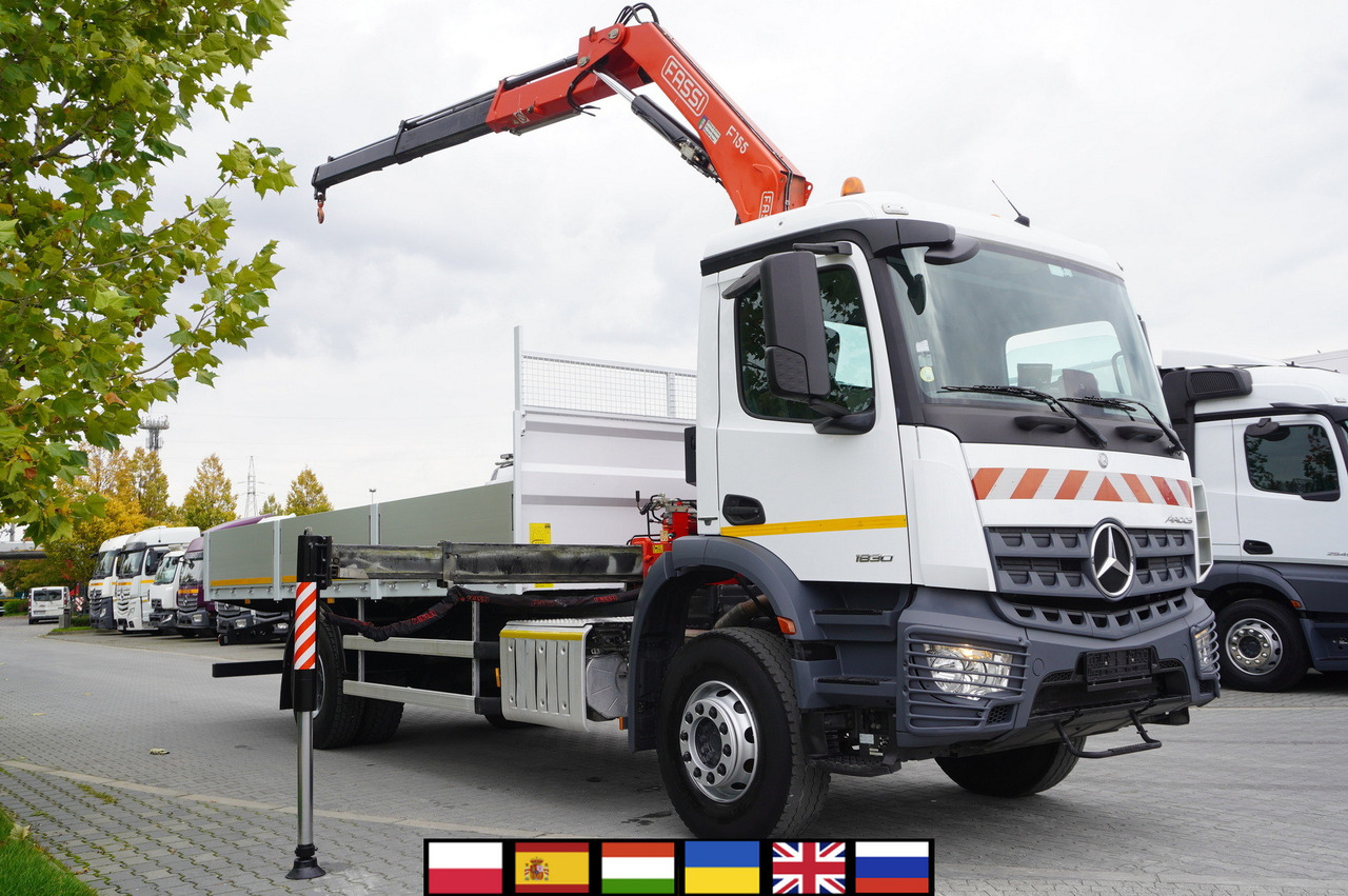 MERCEDES-BENZ Arocs 1830 / Flatbed 16 EPAL / HDS Fassi 155 / Reach 8 m / Load capacity 6160 kg - Kranbil: bild 1 MERCEDES-BENZ Arocs 1830 / Flatbed 16 EPAL / HDS Fassi 155 / Reach 8 m / Load capacity 6160 kg - Kranbil: bild 1