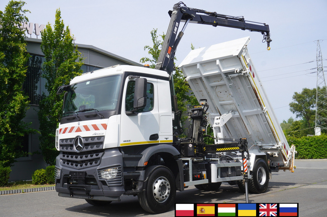 MERCEDES-BENZ Arocs 1833 / 87,000 km!!! / Hds HIAB X-DUO 128 B-2 / three-sided tipper - Kranbil, Kranbil: bild 1 MERCEDES-BENZ Arocs 1833 / 87,000 km!!! / Hds HIAB X-DUO 128 B-2 / three-sided tipper - Kranbil, Kranbil: bild 1