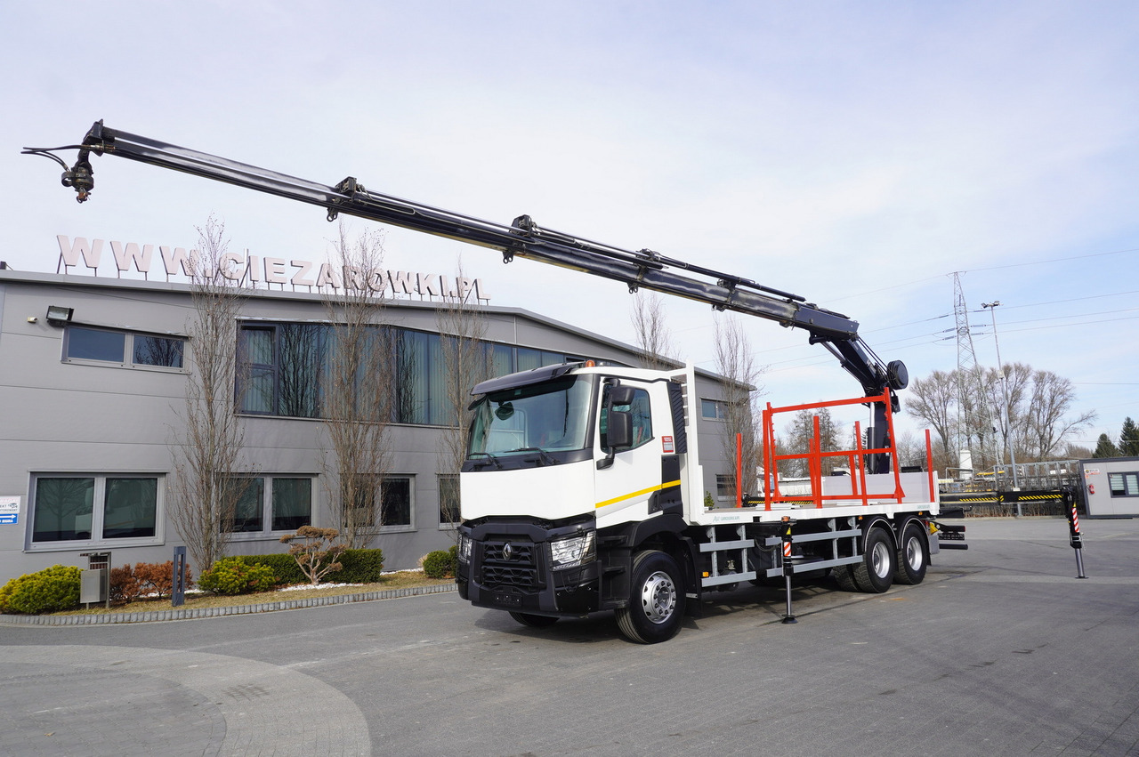 RENAULT C430 / 15 m crane HIAB 244 EP-5 HIDUO 8400 kg / Platform with stanchions - Kranbil: bild 2 RENAULT C430 / 15 m crane HIAB 244 EP-5 HIDUO 8400 kg / Platform with stanchions - Kranbil: bild 2