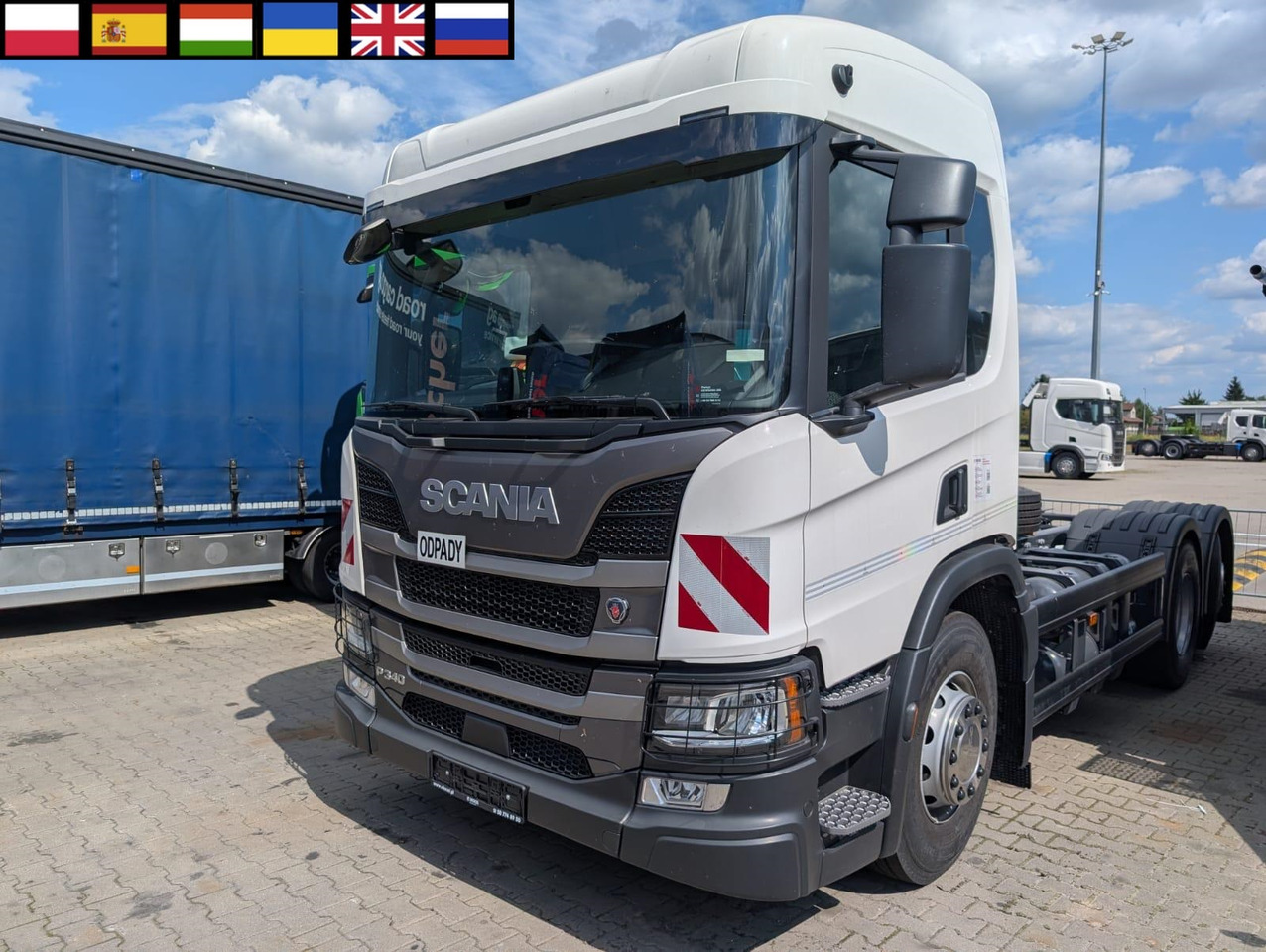 SCANIA P 340 B6x2*4NA / chassis frame / steering axle / CNG / large cab / 8 units - Sopbil: bild 1 SCANIA P 340 B6x2*4NA / chassis frame / steering axle / CNG / large cab / 8 units - Sopbil: bild 1