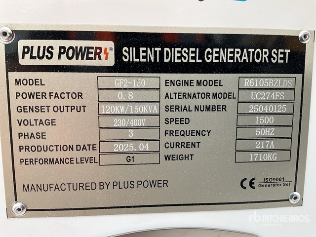 2025 Plus Power GF2-150 150 kVA (Unused) Generator Set - Elgenerator: bild 2 2025 Plus Power GF2-150 150 kVA (Unused) Generator Set - Elgenerator: bild 2