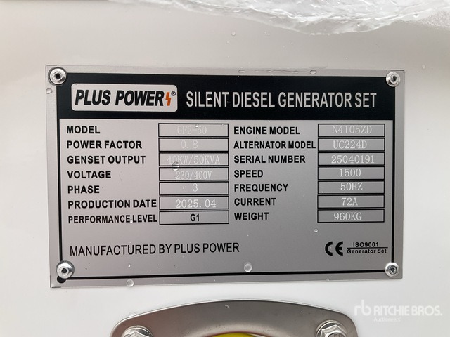 2025 Plus Power GF2-50 50 kVA (Unused) Generator Set - Elgenerator: bild 2 2025 Plus Power GF2-50 50 kVA (Unused) Generator Set - Elgenerator: bild 2