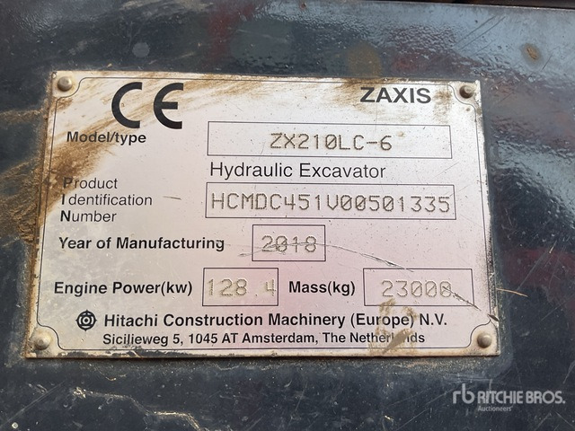 2018 Hitachi ZX210LC-6 Tracked Excavator - Bandgrävare: bild 3 2018 Hitachi ZX210LC-6 Tracked Excavator - Bandgrävare: bild 3