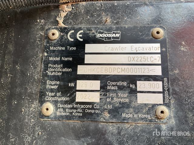 2022 Doosan DX225LC-7 Tracked Excavator - Bandgrävare: bild 1 2022 Doosan DX225LC-7 Tracked Excavator - Bandgrävare: bild 1