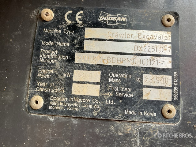 2022 Doosan DX225LC-7 Tracked Excavator - Bandgrävare: bild 3 2022 Doosan DX225LC-7 Tracked Excavator - Bandgrävare: bild 3