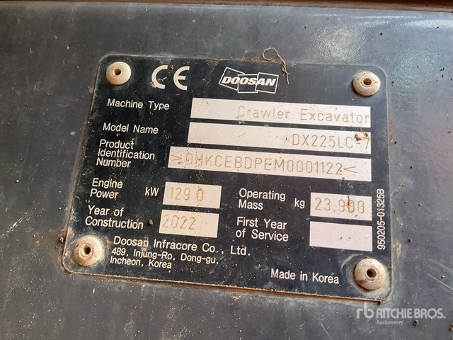 2022 Doosan DX225LC-7 Tracked Excavator - Bandgrävare: bild 1 2022 Doosan DX225LC-7 Tracked Excavator - Bandgrävare: bild 1