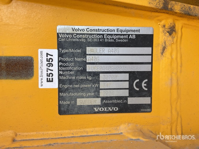 2024 Volvo A40G Articulated Dump Truck - Ramstyrd dumper: bild 1 2024 Volvo A40G Articulated Dump Truck - Ramstyrd dumper: bild 1