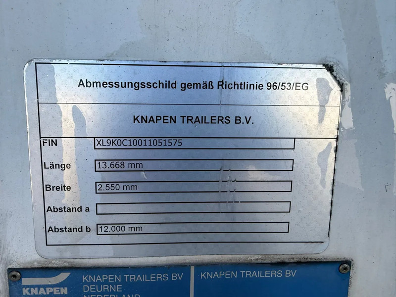 Moving floor semitrailer Knapen Trailers K100 Mega 98m3! Cargo Floor 10MM Liftas Schijfremmen: bild 13