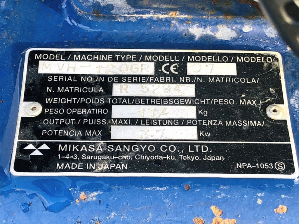 Diverses MIKASA MVH 120 GR (3932) - Vibroplatta: bild 3 Diverses MIKASA MVH 120 GR (3932) - Vibroplatta: bild 3