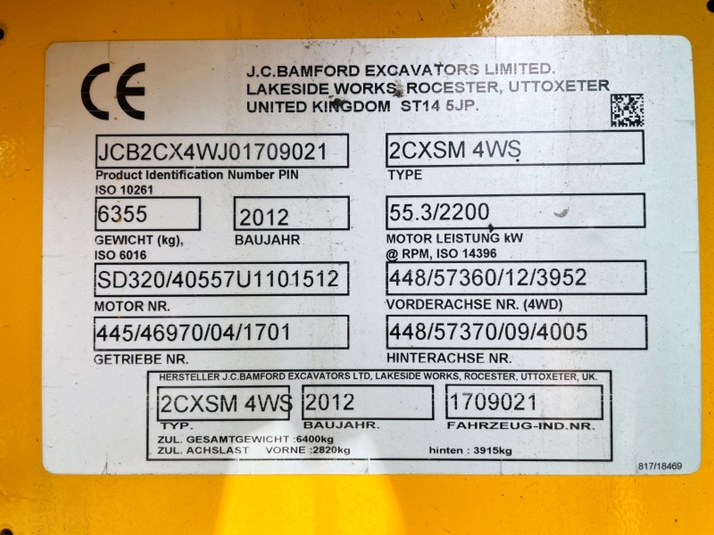 JCB 2CX SM 4WS (4003) - Grävlastare: bild 3 JCB 2CX SM 4WS (4003) - Grävlastare: bild 3