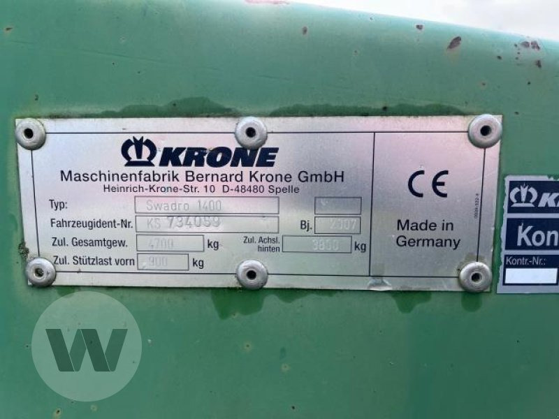 Krone Swadro 1400 - Hövändare: bild 3 Krone Swadro 1400 - Hövändare: bild 3