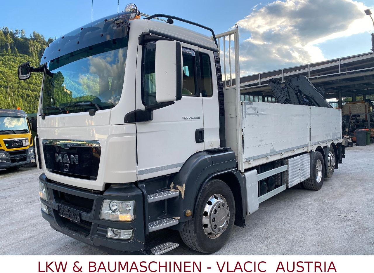 MAN 26.440 mit Kran HIAB 166 5XHydraulikauschub - Flakbil, Kranbil: bild 1 MAN 26.440 mit Kran HIAB 166 5XHydraulikauschub - Flakbil, Kranbil: bild 1