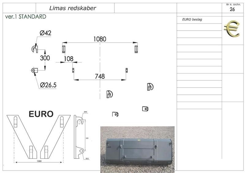 Limas Halmspyd 2 tænder EURO - Skopa för Byggmaskiner: bild 2 Limas Halmspyd 2 tænder EURO - Skopa för Byggmaskiner: bild 2