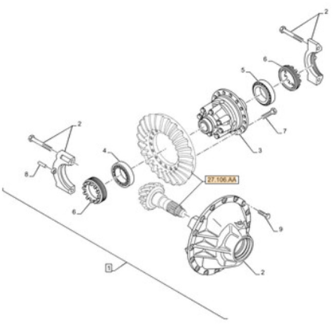 Case 87731590 - Differential för Lantbruksmaskiner: bild 1 Case 87731590 - Differential för Lantbruksmaskiner: bild 1