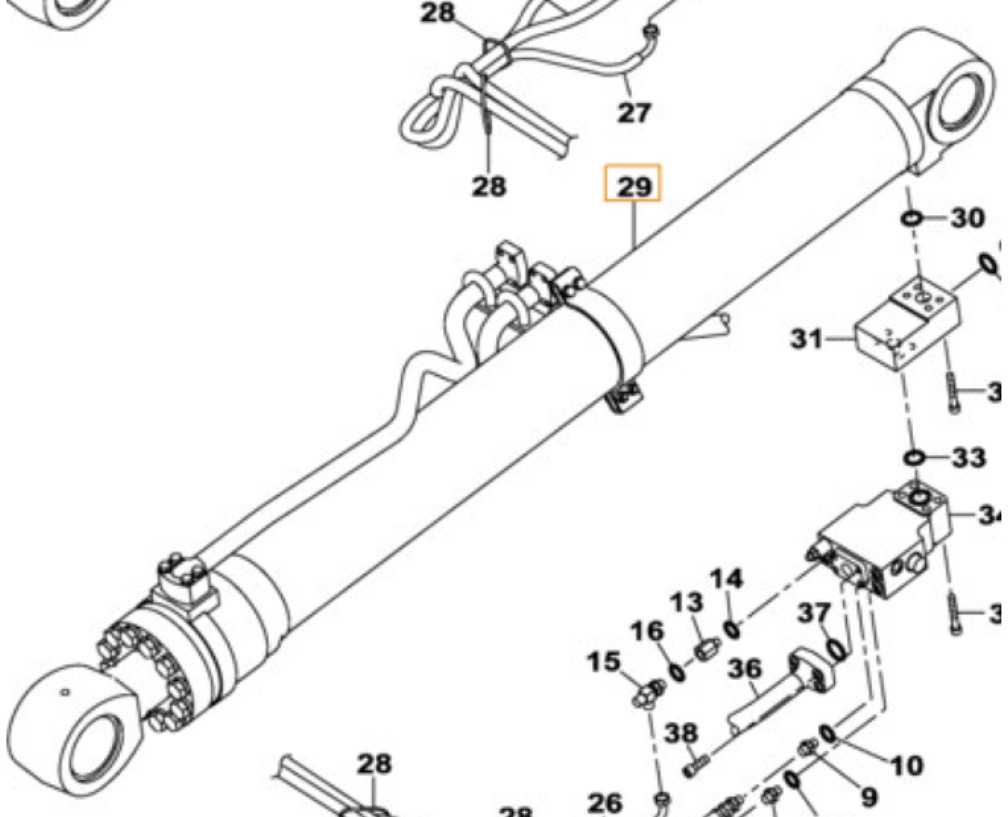 Case KSV18720 - Hydraulcylinder för Byggmaskiner: bild 1 Case KSV18720 - Hydraulcylinder för Byggmaskiner: bild 1