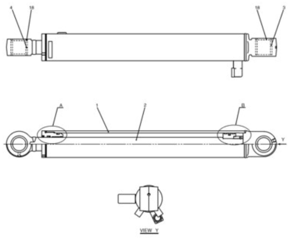 Case PY01V00070F1 - Hydraulcylinder för Byggmaskiner: bild 1 Case PY01V00070F1 - Hydraulcylinder för Byggmaskiner: bild 1