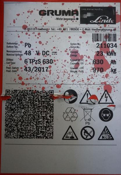 GRUMA 48 Volt 6 PzS 630 Ah - Batteri: bild 5 GRUMA 48 Volt 6 PzS 630 Ah - Batteri: bild 5
