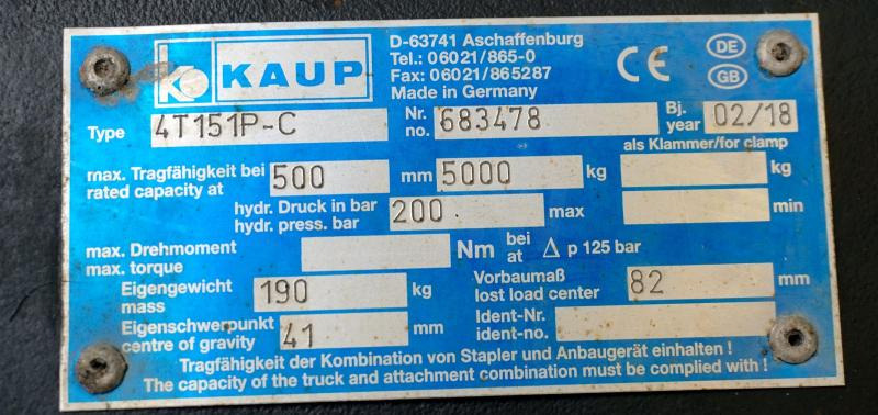 KAUP 4T151P-C - Gafflar för Materialhanteringsutrustning: bild 4 KAUP 4T151P-C - Gafflar för Materialhanteringsutrustning: bild 4