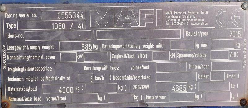 Mafi 1060 / 4t - Flaksläp: bild 4 Mafi 1060 / 4t - Flaksläp: bild 4