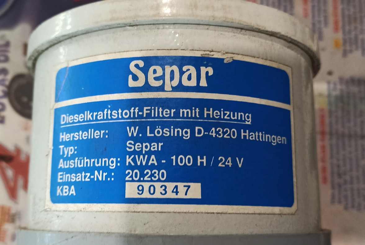 Fuel water separator SEPAR KWA 100H 24V - Bränslesystem för Övrig maskin: bild 2 Fuel water separator SEPAR KWA 100H 24V - Bränslesystem för Övrig maskin: bild 2