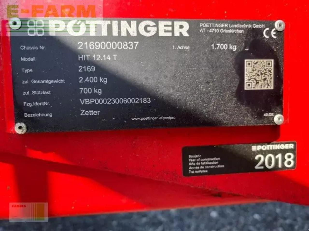 Pöttinger hit 12.14 t - Hövändare: bild 2 Pöttinger hit 12.14 t - Hövändare: bild 2