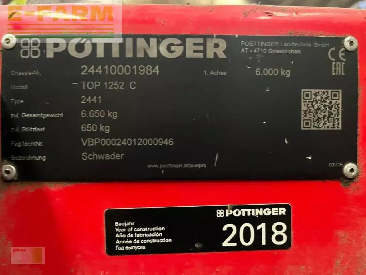 Pöttinger top 1252 c - Hövändare: bild 3 Pöttinger top 1252 c - Hövändare: bild 3